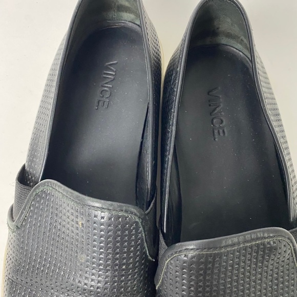 VINCE Blair Perforated Leather Slip On Sneaker BLK - Picture 6 of 10